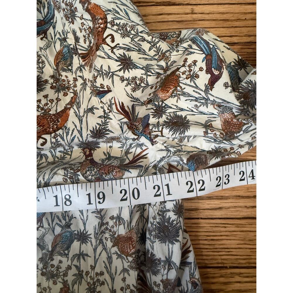 Duluth Trading Women’s Bird Print Button Up Shirt Cotton Stretch - Picture 7 of 8